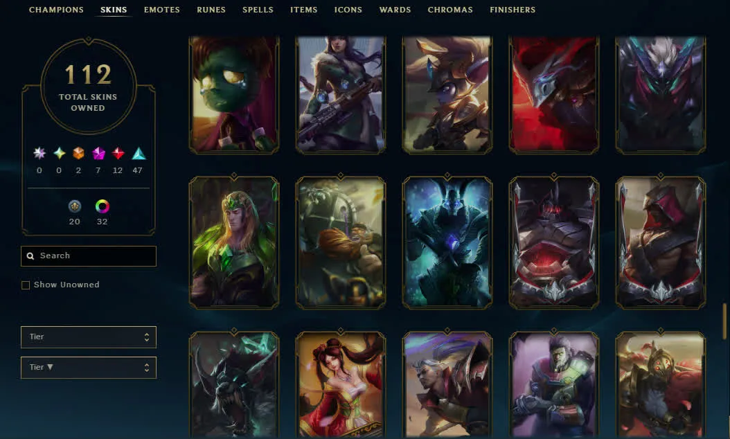 [ EUW ] Emerald League of legends account - Full champs - 112 skins